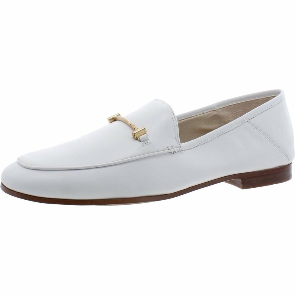 Sam Edelman Lior Dressy Loafers Shoes Women's Size 11.5 White Slip On Almond Toe